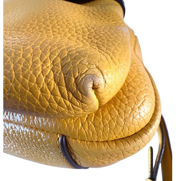 $350 TORY BURCH Solarium Yellow Leather Mini Backpack Designer Bag Embossed Logo main image 12